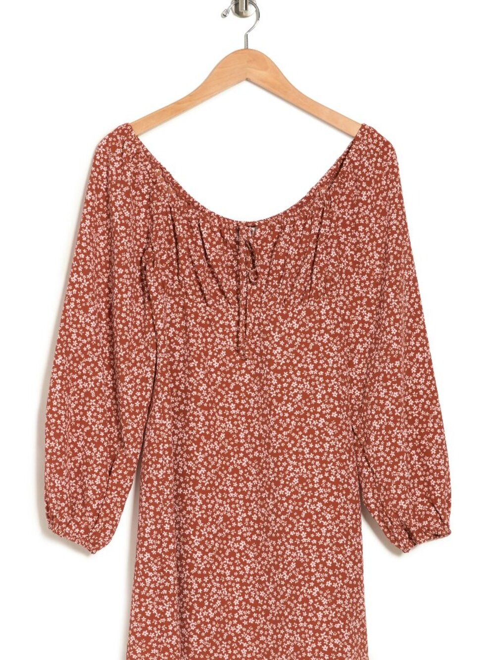 LUSH Long Sleeve Midi Dress Medium, CINNAMON FLORAL - Picture 3 of 7